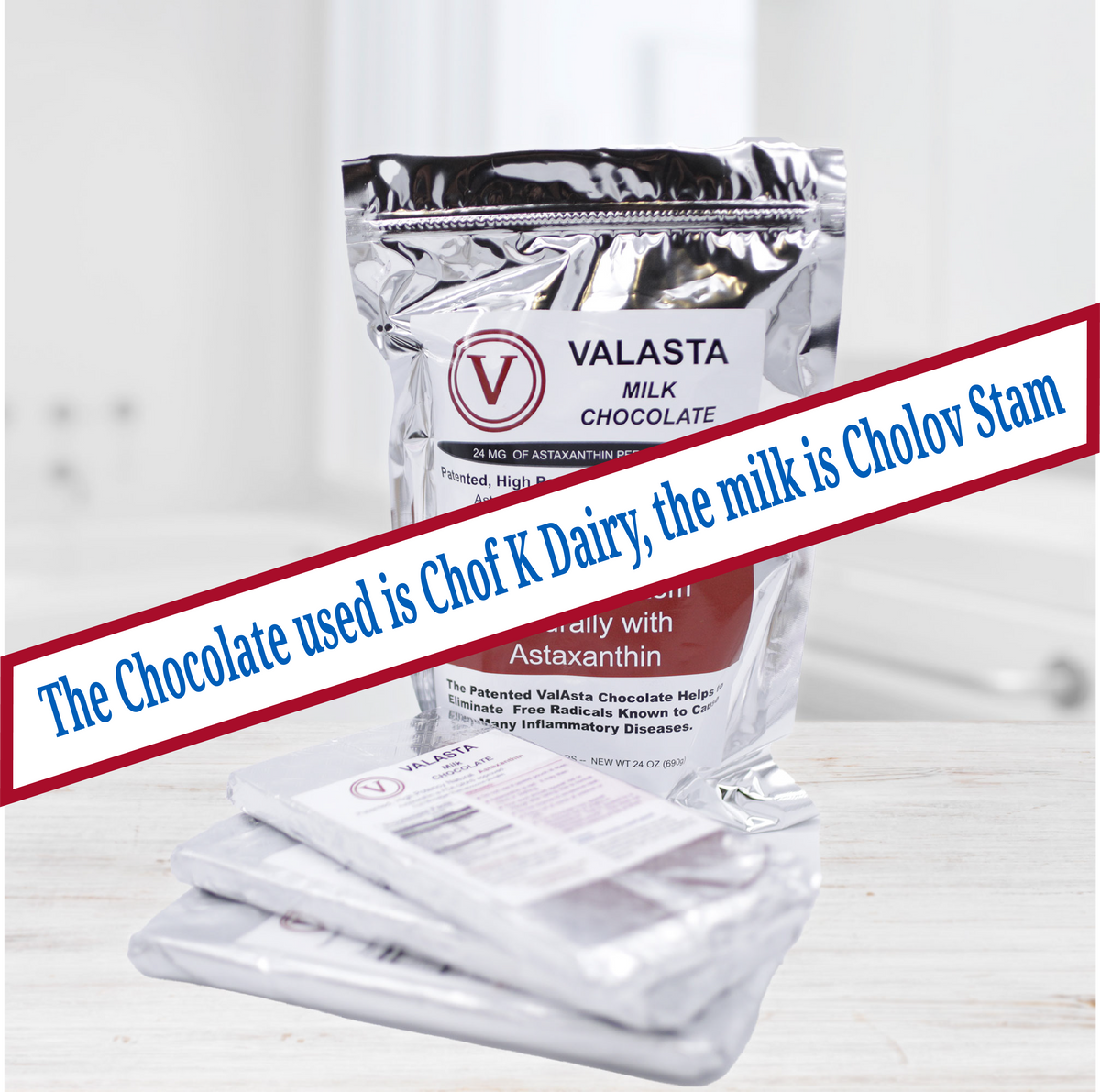 ValAsta Astaxanthin 3 Bars of MILK CHOCOLATE ValAsta Jewish